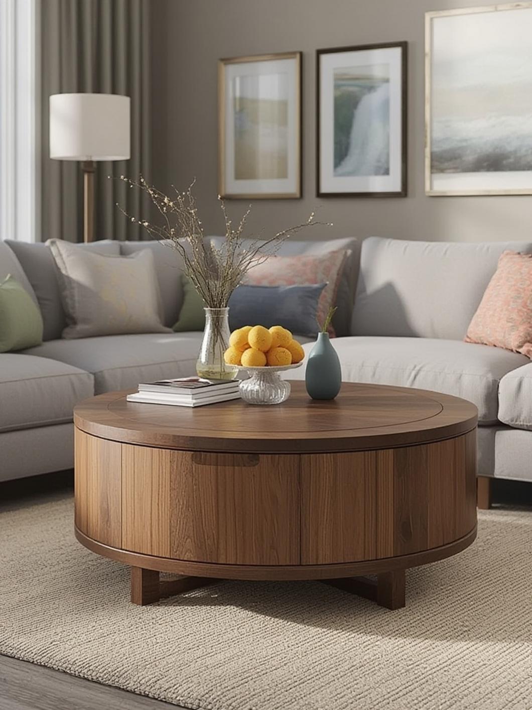 round coffee table with storage