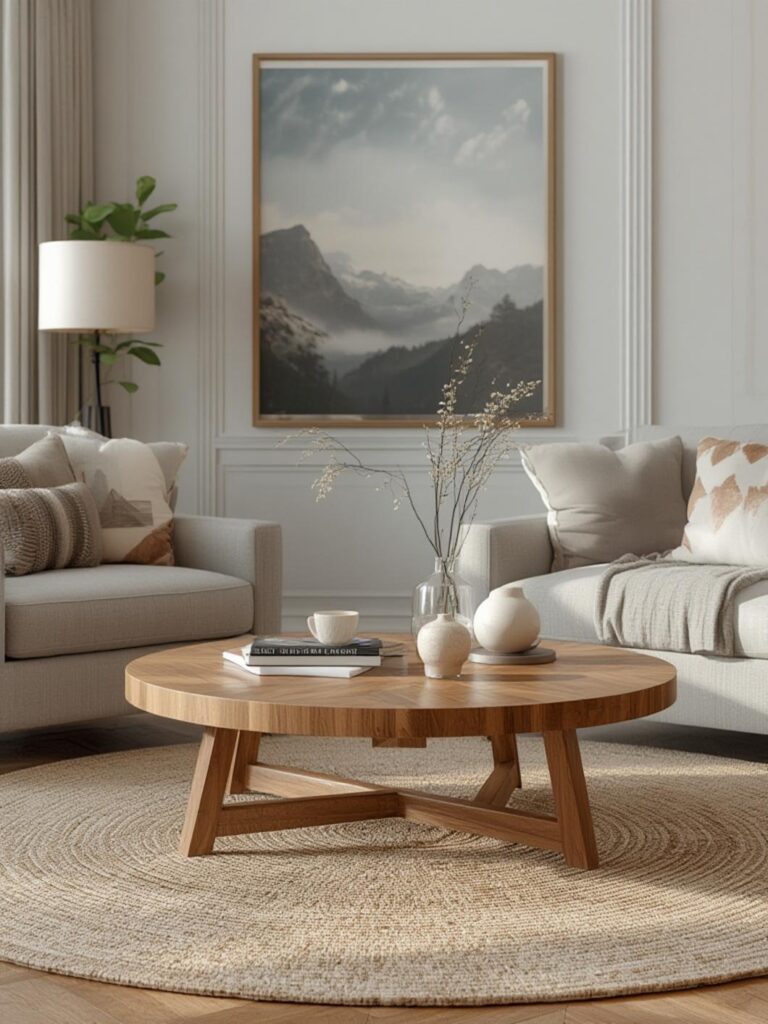round wood coffee table